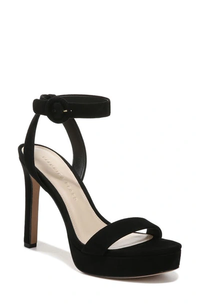 Veronica Beard Darcelle Platform Ankle-wrap Sandals In Black Suede