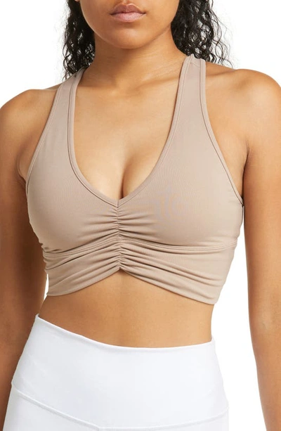 Alo Yoga Wild Thing Racerback Bra In Taupe