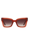 Isabel Marant 52mm Flared Rectangular Sunglasses In Red