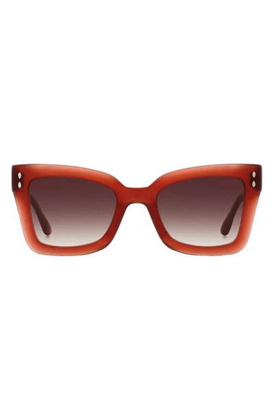 Isabel Marant 52mm Flared Rectangular Sunglasses In Red