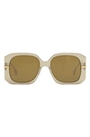 Fendi Graphy 56mm Square Sunglasses In Beige/brown Solid