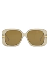 FENDI THE FENDIGRAPHY 55MM GEOMETRIC SUNGLASSES