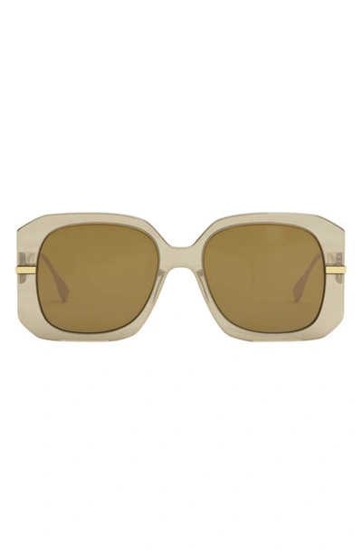 Fendi Graphy 56mm Square Sunglasses In Beige/brown Solid
