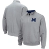 Colosseum Heathered Gray Michigan Wolverines Tortugas Team Logo Quarter-zip Jacket In Heather Gray