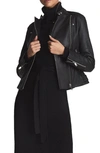 REISS TALLIS LEATHER BIKER JACKET