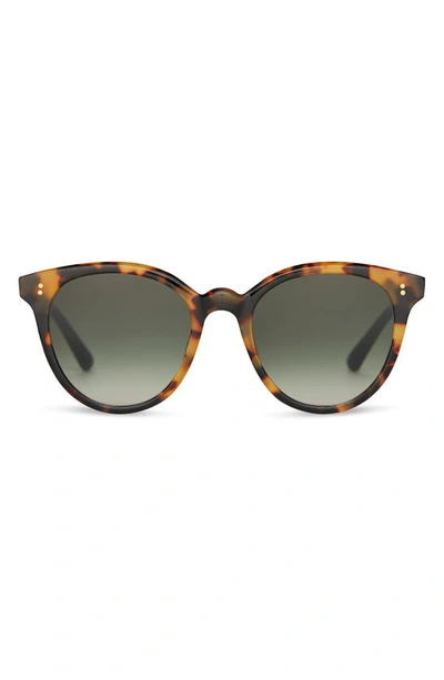 Toms Aaryn 50mm Round Sunglasses In Blonde Tortoise/ Olive
