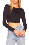 Susana Monaco Scoop Back Crop Top In Black