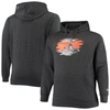New Era Men's  Charcoal Cleveland Browns Big And Tall Primary Logo Pullover Hoodie In Heather Charcoal