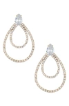 Ettika Layered Crystal Frontal Hoop Earrings In Gold