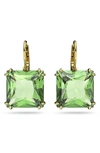 Swarovski Millenia Goldplated Square-cut Crystal Earrings In Green