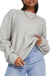 Topshop Knit Exposed Seam Sweater In Gray
