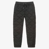 GIVENCHY TEEN BOYS BLACK QUILTED JOGGERS