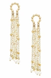 Ettika Fringe Drop Frontal Hoop Earrings In Gold
