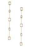 Ettika Linear Crystal Drop Earrings In Gold