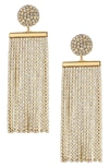 Ettika All The Movement Fringe Drop Earrings In 18k Gold Plate In Gold