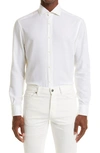 Zegna Cashco Long Sleeve Button Up Shirt In White
