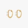 Studs Baguette Huggie In Gold/clear