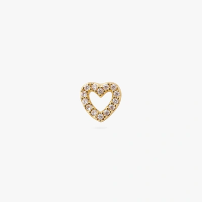 Studs Cz Heart Stud In Gold/clear