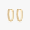 Studs Medium Pave Oval Hoop In Gold/clear