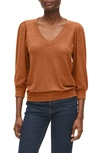 Michael Stars Gabriella V Neck Top In Heather Rustique