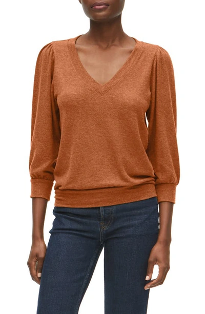 Michael Stars Gabriella V Neck Top In Heather Rustique