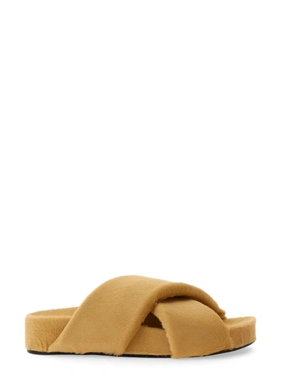 Jil Sander Chic Crisscross Sandal With 3 Cm Heel In Brown