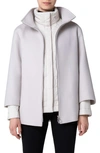 Akris Punto Felted Wool Car Coat In Winter White