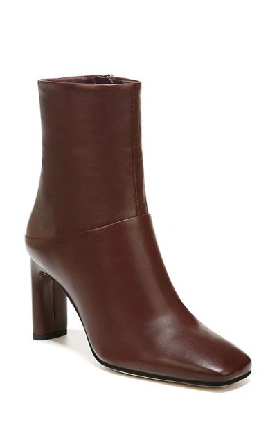 Sarto By Franco Sarto Flexa Comfort Leather Bootie In Chocolate