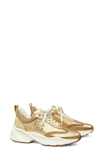Tory Burch Good Luck Trainer Trainer In Gold
