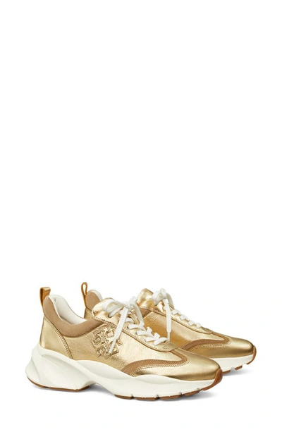 Tory Burch Good Luck Trainer Sneaker In Gold