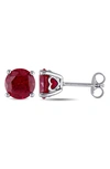 Delmar Lab-created Ruby Stud Earrings In Red