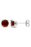 Delmar Garnet Stud Earrings In Red