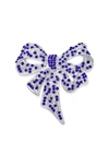 Bling Jewelry Sterling Silver Cz Statement Pin In Dark Blue