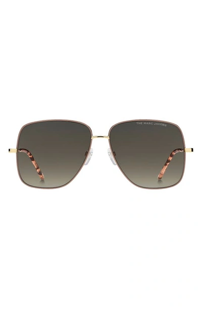 Marc Jacobs 59mm Gradient Square Sunglasses In Gold Black