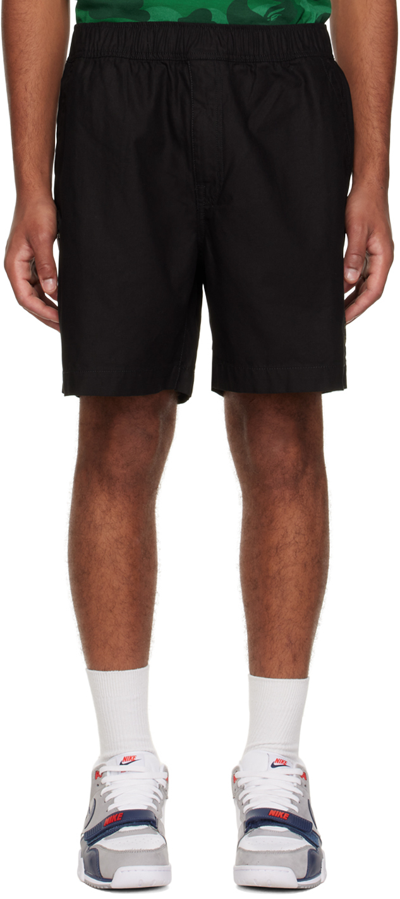 Aape By A Bathing Ape Straight-leg Cotton Shorts In 黑色
