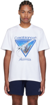 Casablanca Aiiiiir-print Organic-cotton T-shirt In White