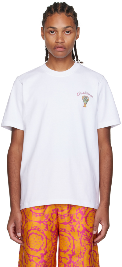 Casablanca Lamour En Fleur Printed T-shirt In White