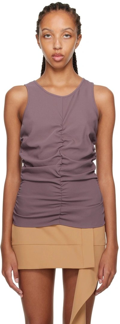 Yuzefi Purple Ruched Tank Top In Mauve