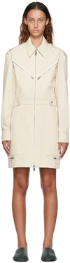 Victoria Beckham Off-white Zip Utility Minidress In 559 Off White