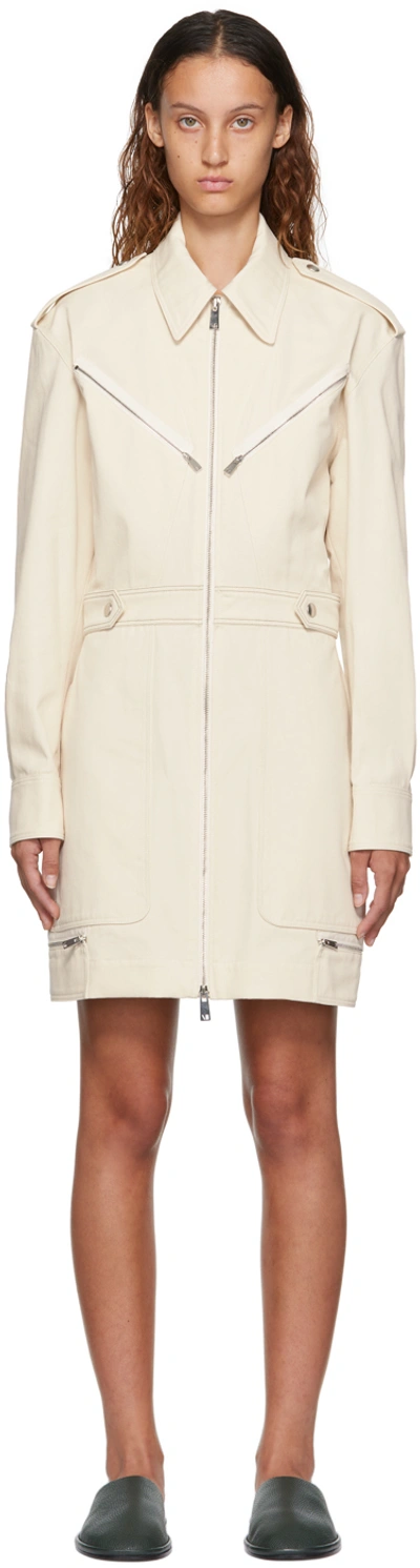 Victoria Beckham Off-white Zip Utility Minidress In Offwht