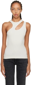 Agolde Athena Cut-out Organic Cotton-blend Tank In White