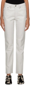 Agolde Gray Lyle Leather Pants In Wisp