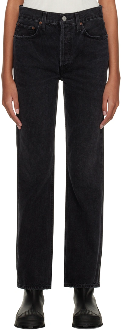 Agolde Black Relaxed-fit Jeans In Multi
