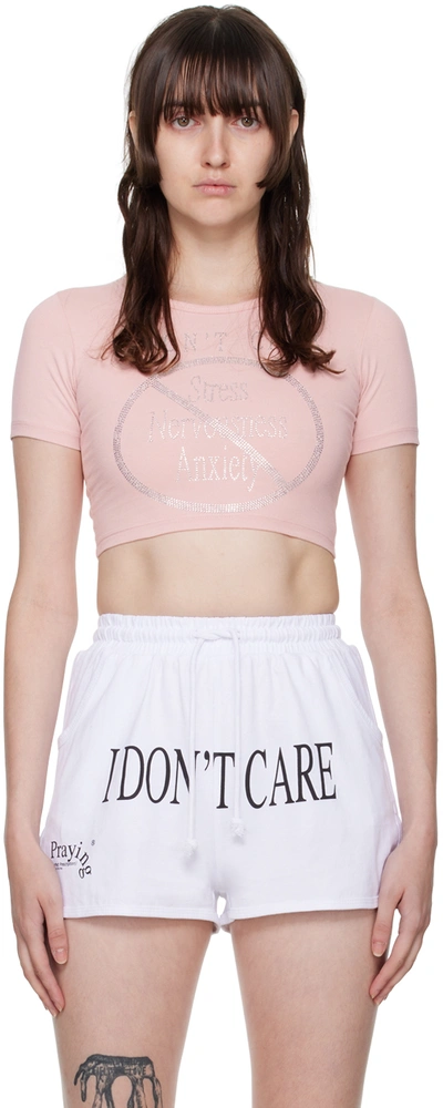 Praying Ssense Exclusive Pink 'i Don't Care' T-shirt