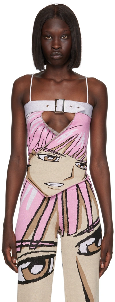 1xblue Ssense Exclusive Pink Anime Tank Top