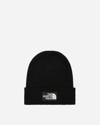 The North Face Box Logo-patch Ribbed Beanie In Black