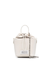 Maison Margiela Chalk Leather And Canvas Mini 5ac Bucket Bag In Neutrals