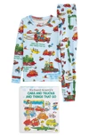 BOOKS TO BED CARS AND TRUCKS AND THINGS THAT GO FITTED TWO-PIECE PAJAMAS & BOOK SET