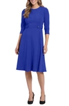London Times Seamed Midi Dress In Bcobalt