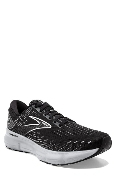 Brooks Glycerin 20 Running Shoe In Black/white/alloy